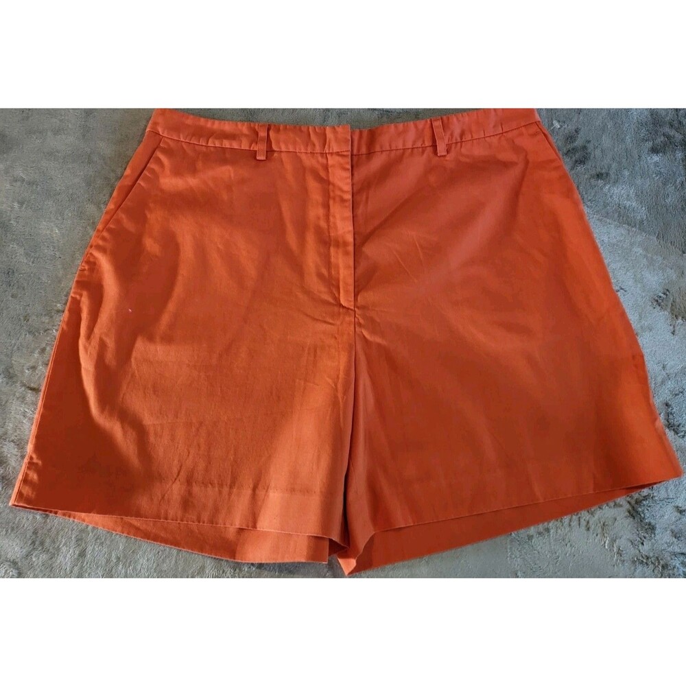 Brooks Brothers Shorts Womens Size 14 Orange High Waisted Cotton
